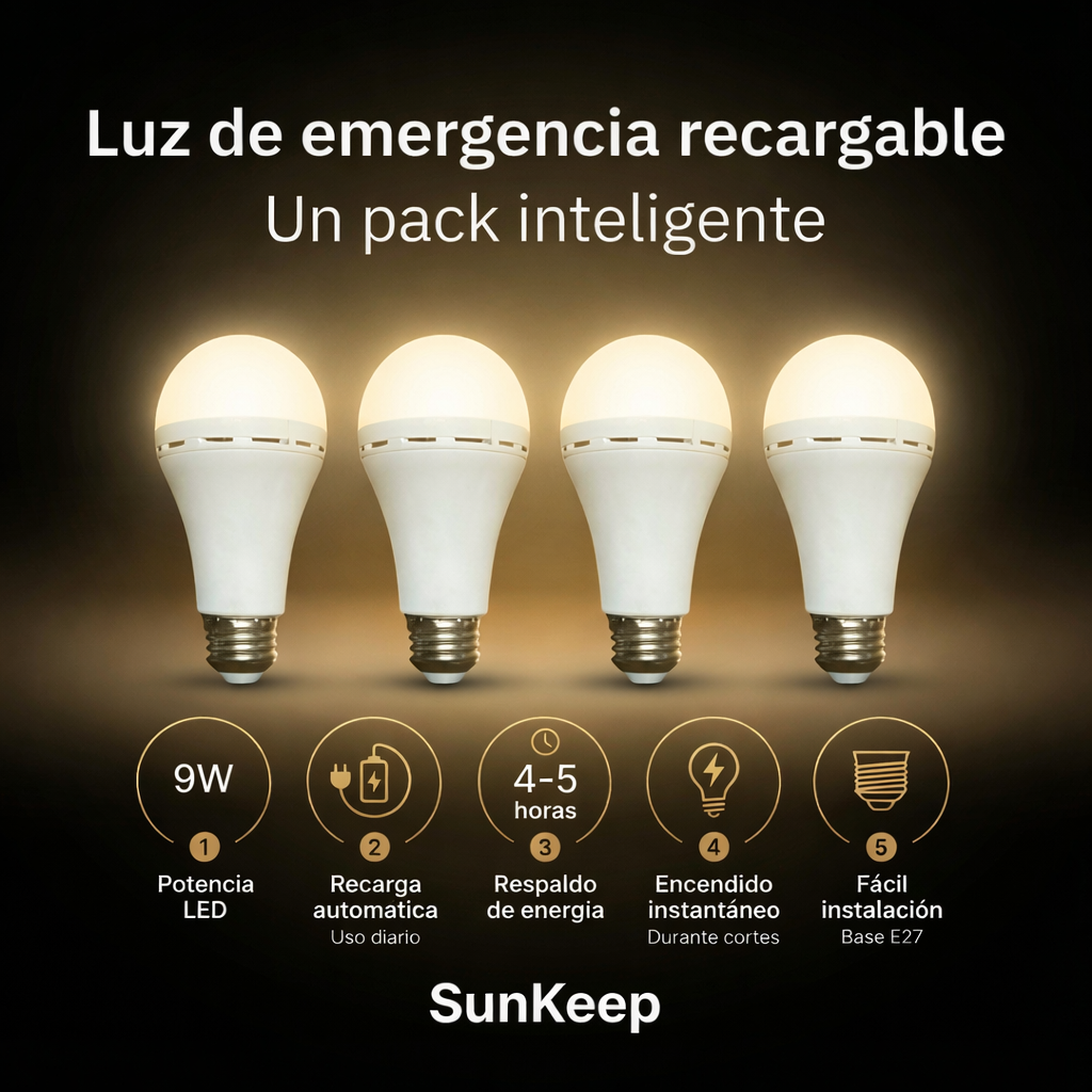 Combo de Bombillas Recargables - 4-Pack