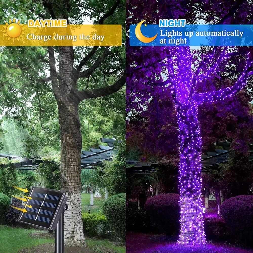 LED Decorative Christmas Lights w/ Solar Panel